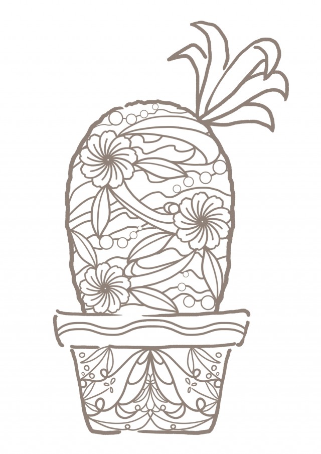 サボテンの塗り絵