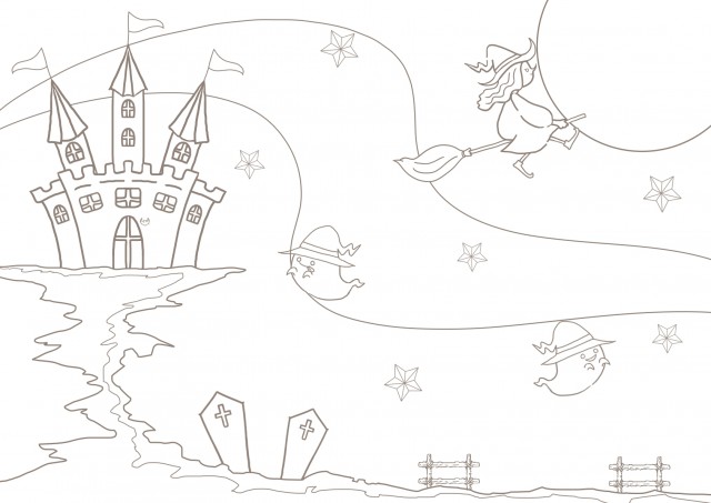 ハロウィンの塗り絵