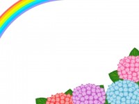 紫陽花と虹のフレ…