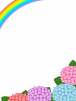 紫陽花と虹のフレ…