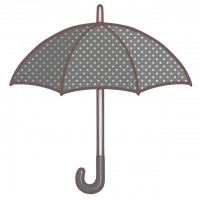 水玉模様の黒い傘