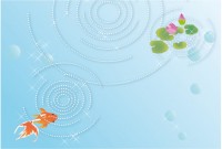 金魚_蓮の花と水…