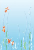 金魚_水藻と水の…