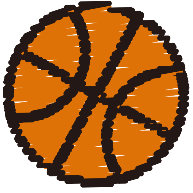 バスケットボール クレヨン風 無料イラスト素材 素材ラボ