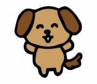 喜ぶ犬のイラスト