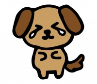 泣く犬のイラスト