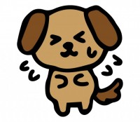 焦る犬のイラスト