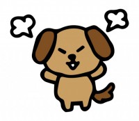 怒る犬のイラスト