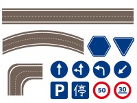 道路と交通標識セ…