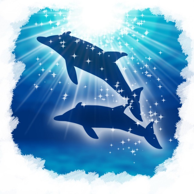 夏のイメージ 南の海 イルカ 無料イラスト素材 素材ラボ