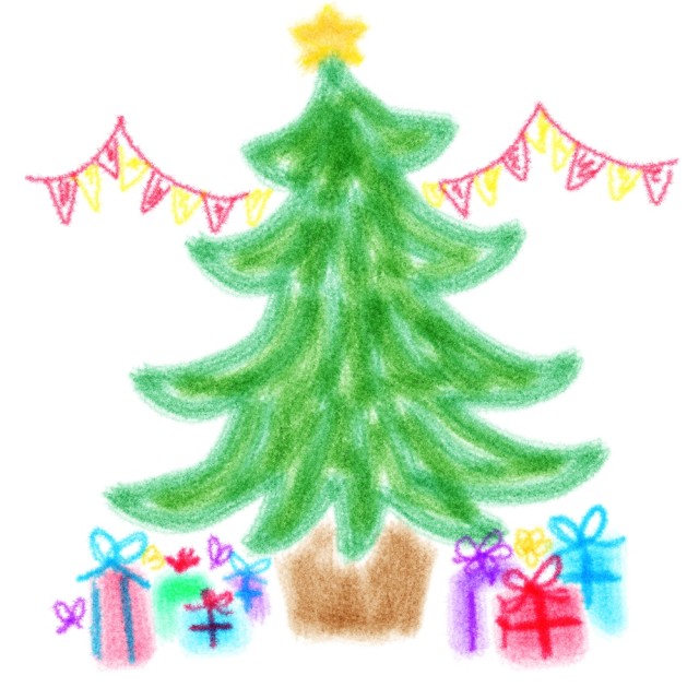 子供の落書き風・手描き クリスマスツリー | 無料イラスト素材｜素材ラボ