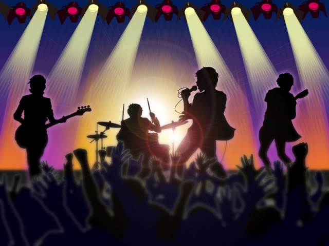 バンドライブ ロックバンドのライブ風景01 無料イラスト素材 素材ラボ