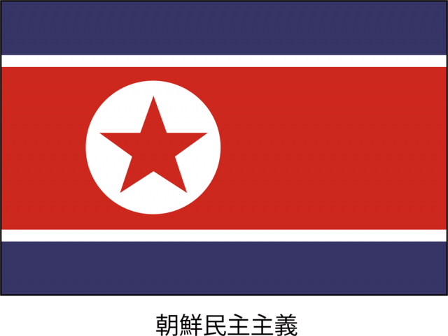 世界の国旗 万国旗 朝鮮民主主義人民共和国 140×210cm(a-1529376)