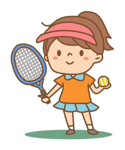 テニスと女の子 無料イラスト素材 素材ラボ
