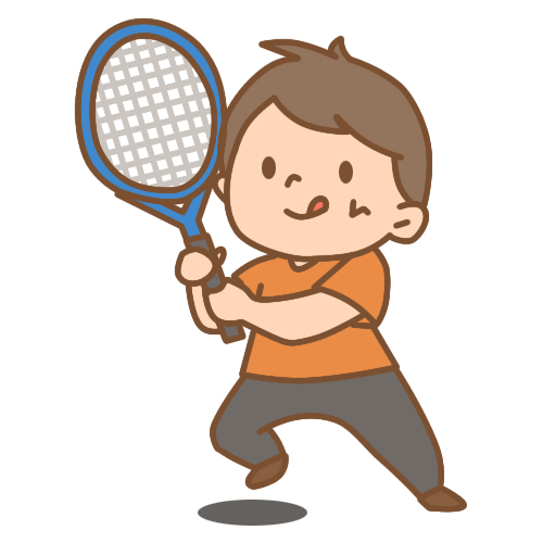 テニスをする男の子 無料イラスト素材 素材ラボ