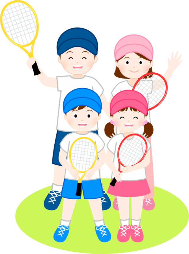 テニスを楽しむ家族 Csai Png 無料イラスト素材 素材ラボ