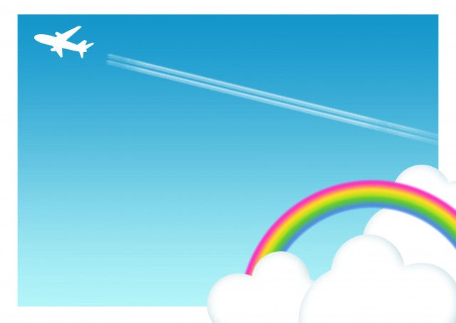 飛行機雲の背景 無料イラスト素材 素材ラボ