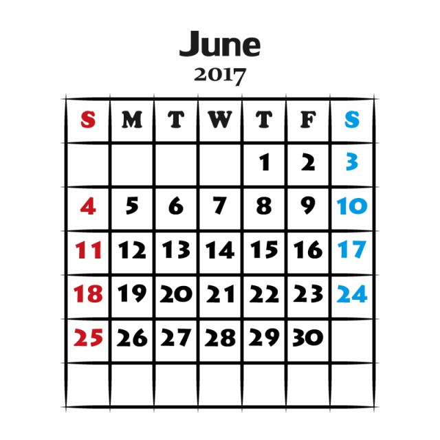 カレンダー 138 17年06月 Jpg Ping 無料イラスト素材 素材ラボ
