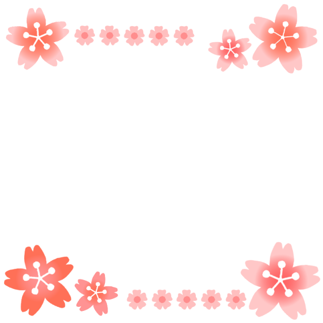 桜とお花のフレームのイラスト 無料イラスト素材 素材ラボ