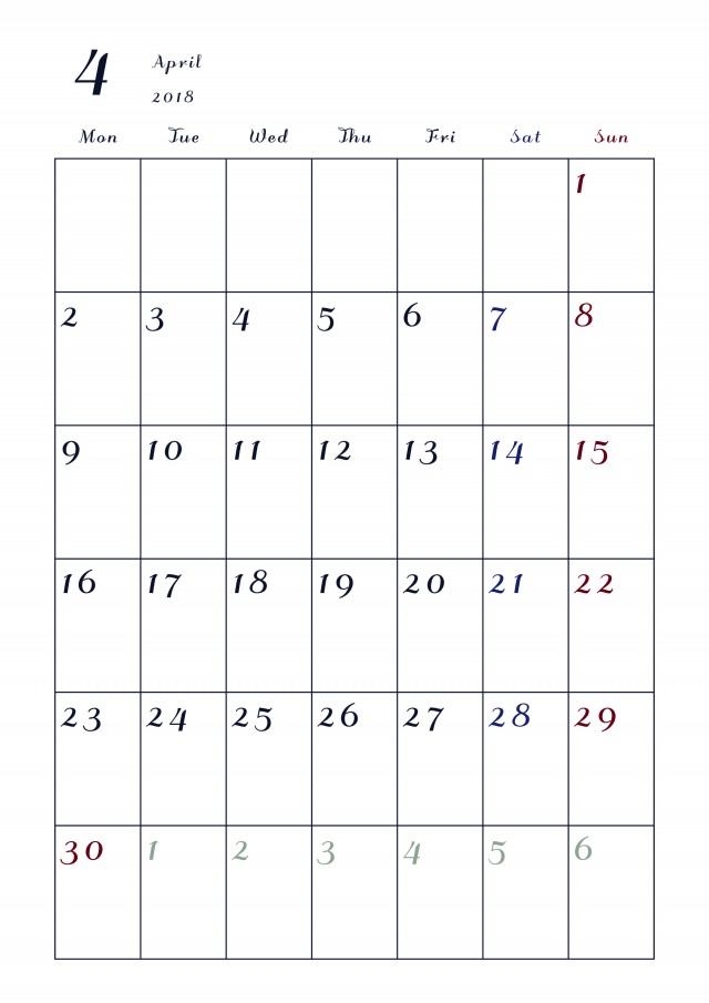 シンプルでもかわいい18年カレンダーのまとめ イラスト系まとめ 無料イラスト 素材ラボ 素材ラボ
