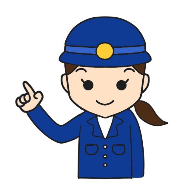 指さしする女性警察官のイラスト 無料イラスト素材 素材ラボ