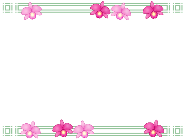 カトレアのフレーム かわいい花柄の飾り枠 無料イラスト素材 素材ラボ