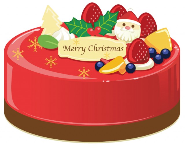 赤いクリスマスケーキのイラスト 無料イラスト素材 素材ラボ