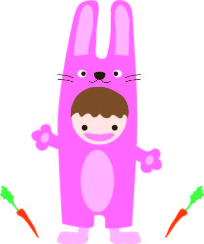 ウサギの着ぐるみを着た子供 無料イラスト素材 素材ラボ
