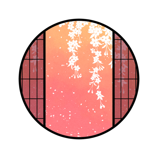 水彩の丸窓素材 桜 ピンク 無料イラスト素材 素材ラボ