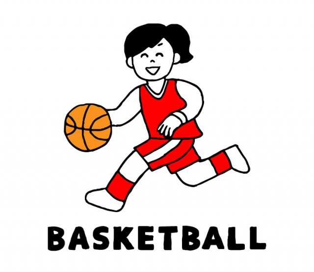 バスケットボールをする女性のイラスト 無料イラスト素材 素材ラボ