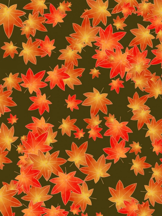 和風の紅葉の背景素材07 緑 無料イラスト素材 素材ラボ
