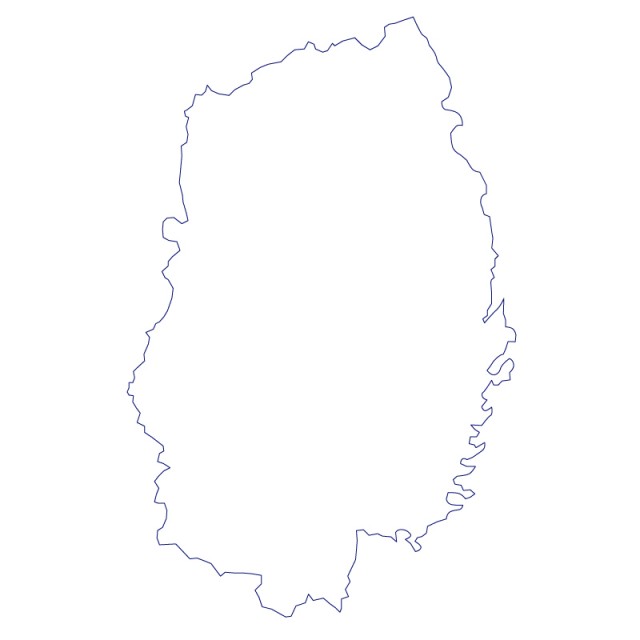 岩手県のシルエットで作った地図イラスト 青線 無料イラスト素材 素材ラボ