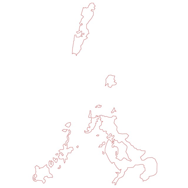 長崎県のシルエットで作った地図イラスト 赤線 無料イラスト素材 素材ラボ