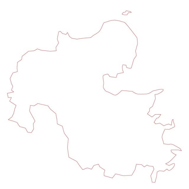 大分県のシルエットで作った地図イラスト 赤線 無料イラスト素材 素材ラボ
