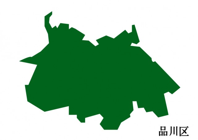東京都品川区 しながわく の地図 緑塗り 無料イラスト素材 素材ラボ