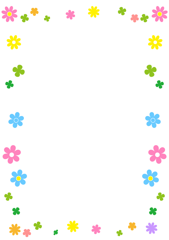 小さな花のフレーム 無料イラスト素材｜素材ラボ