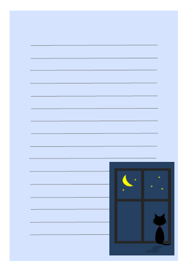 窓の外を眺める猫柄の便箋のテンプレート 無料イラスト素材 素材ラボ
