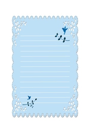 青い鳥の便箋のテンプレート 無料イラスト素材 素材ラボ